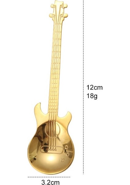 304 Paslanmaz Çelik Gitar Yaratıcı Tatlı Kaşığı (Yurt Dışından)