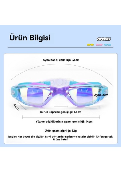 Silikon Çocuklar Su Geçirmez Sis Geçirmez Hd Yüzme Gözlüğü (Yurt Dışından)