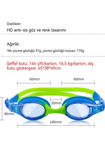 Yaz Açık Yüzme Silikon Çocuklar Için Anti-Sis Yüzme Gözlüğü (Yurt Dışından)