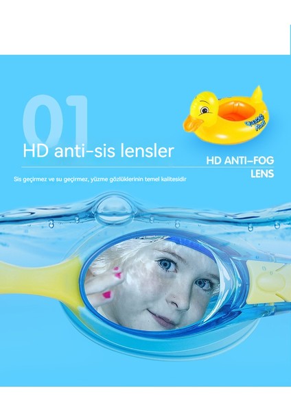 Yaz Açık Yüzme Silikon Çocuklar Için Anti-Sis Yüzme Gözlüğü (Yurt Dışından)