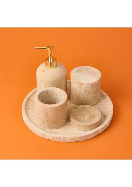 Bath 5'li Mermer Banyo Seti - Traverten fiyatları