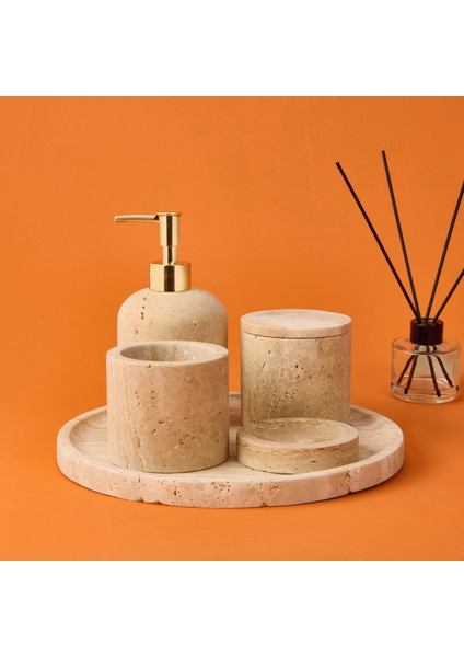 Bath 5'li Mermer Banyo Seti - Traverten modelleri