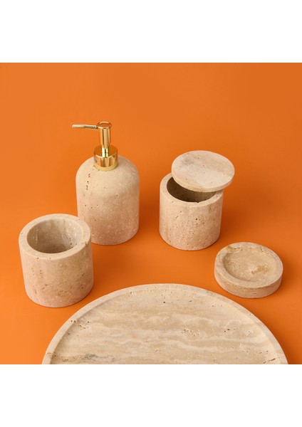 Bath 5'li Mermer Banyo Seti - Traverten fırsatları