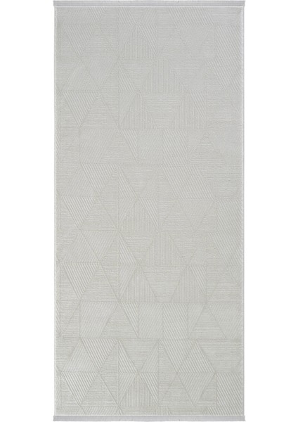 safir 8606 Gri Yolluk Geometrik Desenli Uzun Antre Hol Koridor Halısı Dokuma Yatak Odası Halı Yolluk