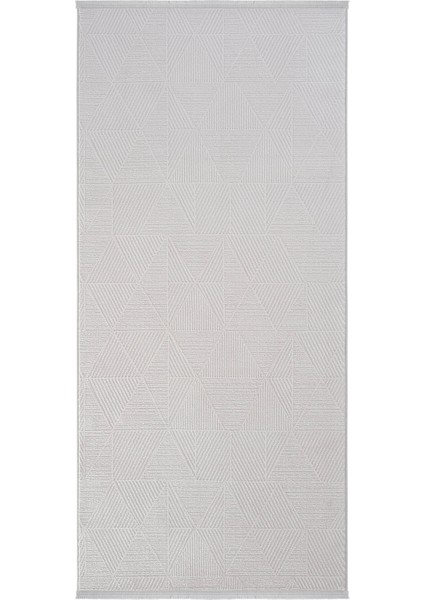 safir 8606 Gri Yolluk Geometrik Desenli Uzun Antre Hol Koridor Halısı Dokuma Yatak Odası Halı Yolluk