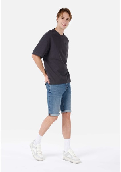 Straight Fit Düşük Bel Erkek Denim Jean Şort modelleri
