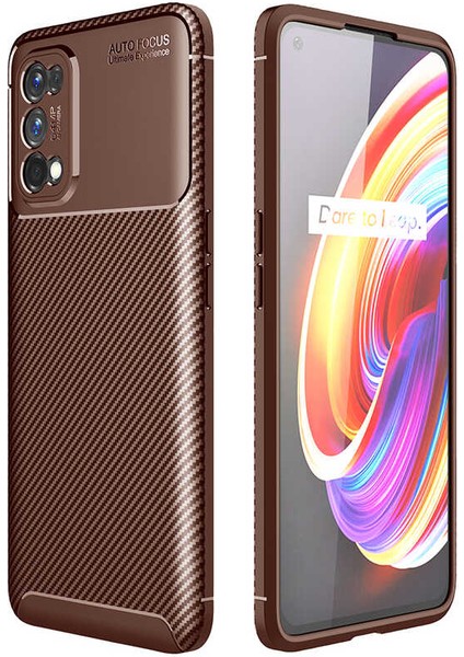 Realme 7 Pro Kılıf Negro Silikon Kapak-Kahverengi