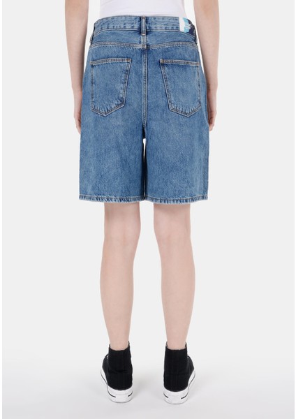 Regular Fit Yüksel Bel Kadın Denim Jean Şort