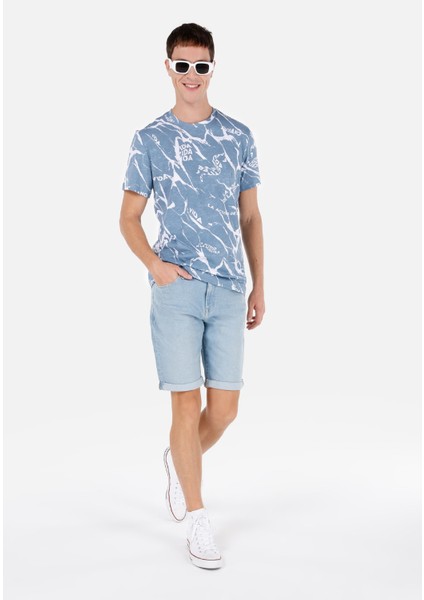 Slim Fit Düşük Bel Erkek İndigo Jean Şort modelleri