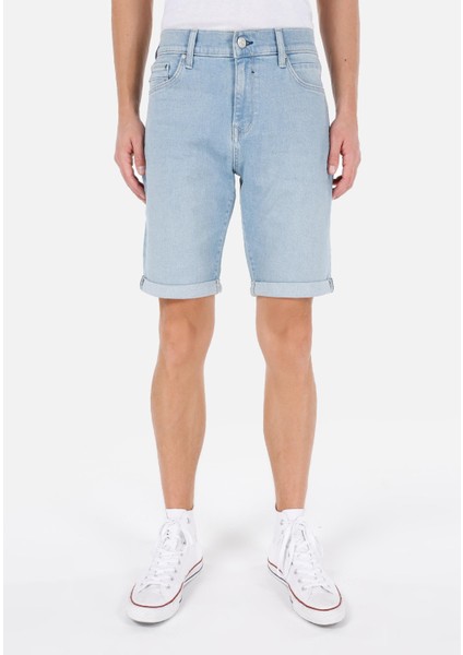 Slim Fit Düşük Bel Erkek İndigo Jean Şort fırsatları