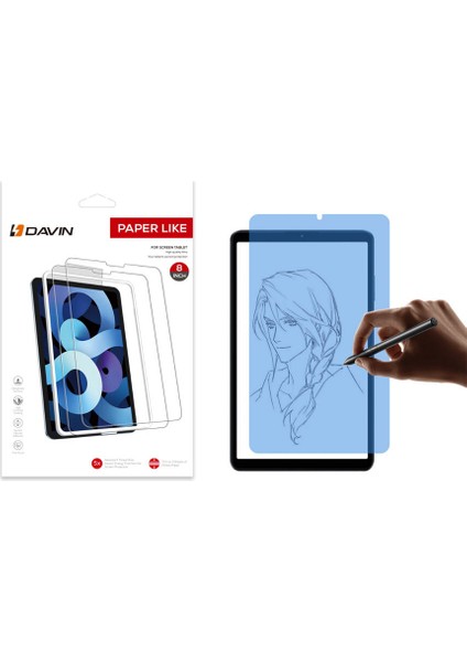 Xiaomi Redmi Pad Se 8.7 Kağıt Hisli Mat Uyumlu Davin Paper Like Tablet Ekran Koruyucu-Şeffaf