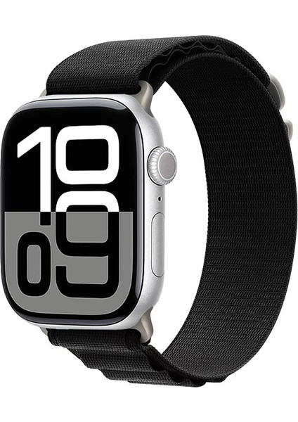 Watch 10 46MM Uyumlu Zore Krd-74 Hasır Kordon-Siyah