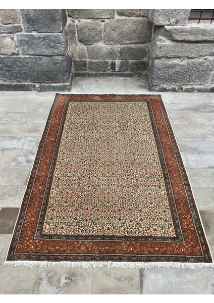 206 x 295 cm Büyük Boy Yün Anadolu Kilimi Çiçek Desenli Yıkanabilir Antik Kilim