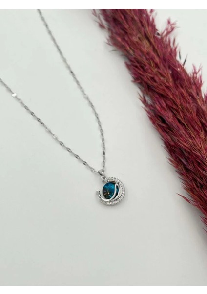 Kararmaz Gökyüzü Model Silver Kadın Gezegen Çelik Kolye