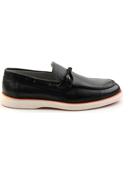 Siyah Leather Erkek Loafer Ayakkabı E01054182440