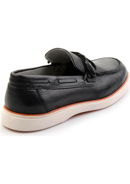Siyah Leather Erkek Loafer Ayakkabı E01054182440 modelleri