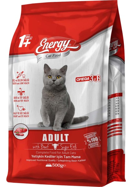 Sığır Etli Yetişkin Kedi Maması 500 gr