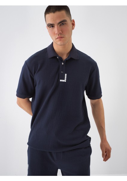 Erkek Lacivert Regular Fit Pamuklu Polo Yaka Tişört
