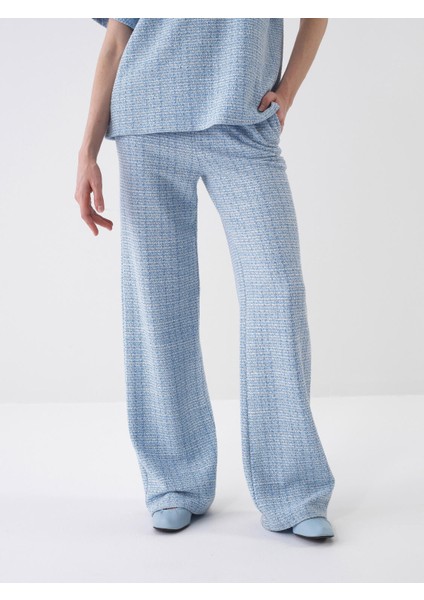 Mavi Oversize Pamuklu Sweat Pantolon