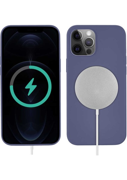 Apple iPhone 13 Pro Max Uyumlu Silksafe Wireless Kapak-Mor