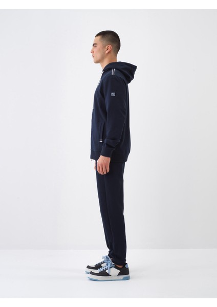Lacivert Slim Fit Pamuklu Sweatmont