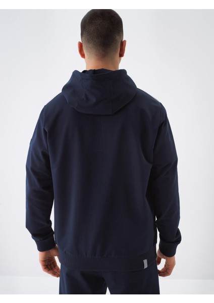 Lacivert Slim Fit Pamuklu Sweatmont