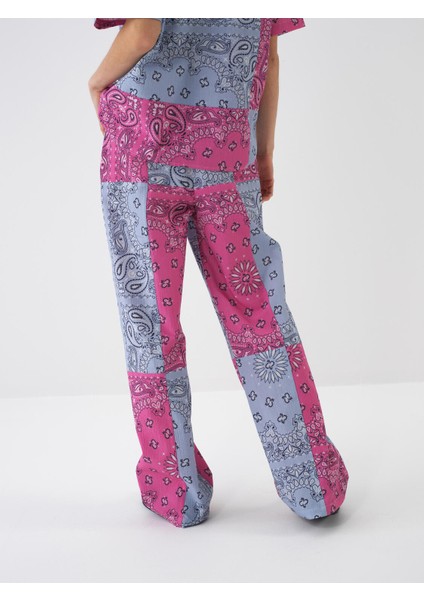 Kadın Pembe Oversize Pamuklu Pantolon