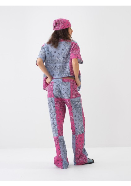 Kadın Pembe Oversize Pamuklu Pantolon