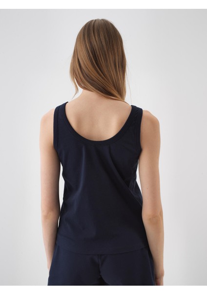 Kadın Lacivert Regular Fit Pamuklu Atlet