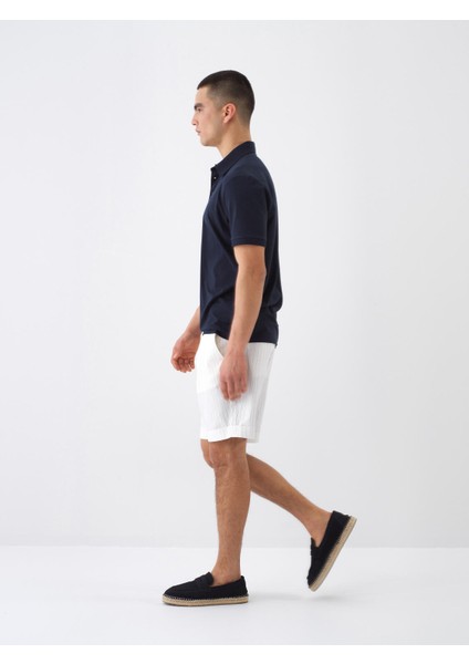 Erkek Lacivert Slim Fit Pamuklu Polo Yaka Basic Tişört modelleri