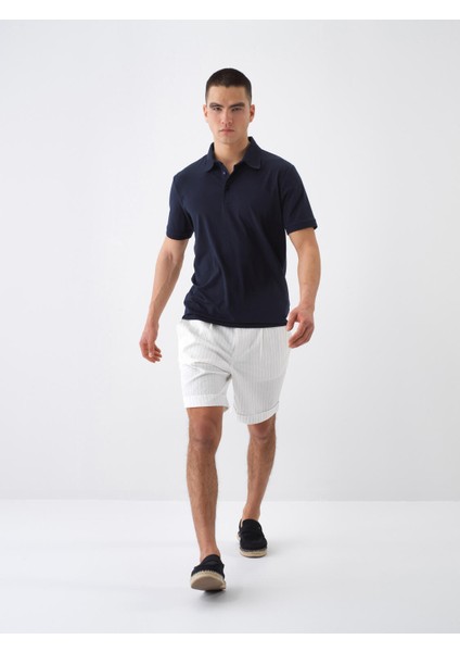 Erkek Lacivert Slim Fit Pamuklu Polo Yaka Basic Tişört fırsatları