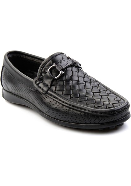 Siyah Leather Erkek Loafer Ayakkabı E01557255316 fiyatları
