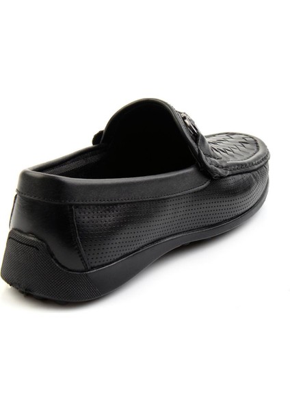 Siyah Leather Erkek Loafer Ayakkabı E01557255316 modelleri