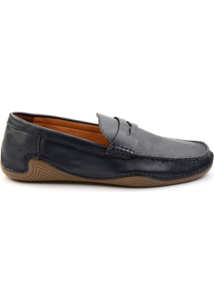 Lacivert Leather Erkek Loafer Ayakkabı E01547008143