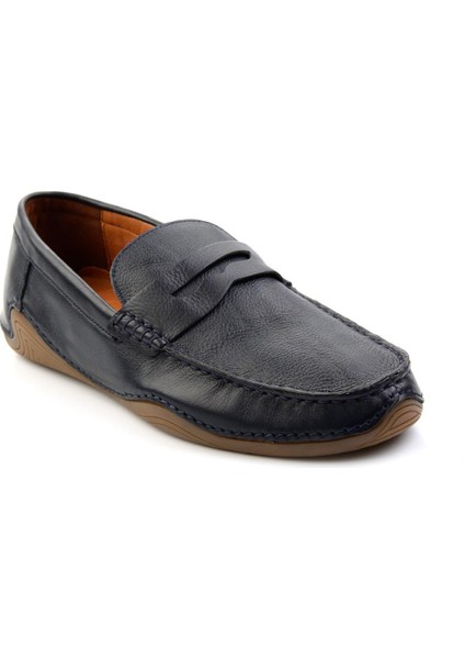 Lacivert Leather Erkek Loafer Ayakkabı E01547008143