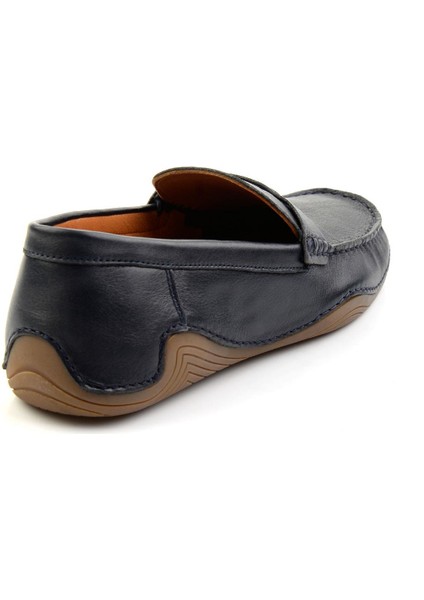 Lacivert Leather Erkek Loafer Ayakkabı E01547008143