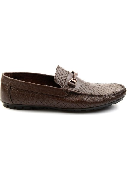 Kahve Baskılı Leather Erkek Loafer Ayakkabı E01623202003
