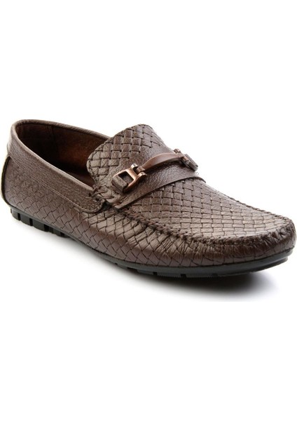Kahve Baskılı Leather Erkek Loafer Ayakkabı E01623202003