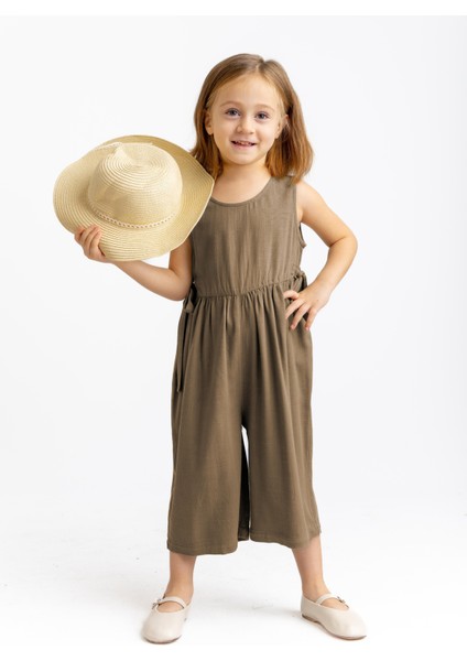 Kolsuz Bağcıklı Tulum 2-7 Yaş Caramel