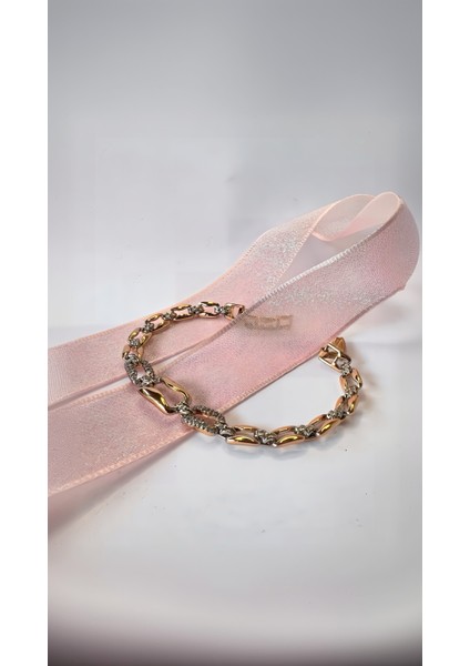Sole Altın Kaplama Zirkon Taşlı Rose Gold Bileklik