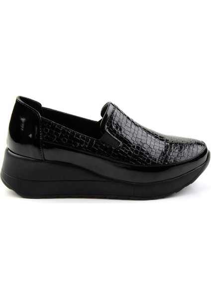 Siyah Leather Kadın Dolgu Topuklu Ayakkabı K01586372011