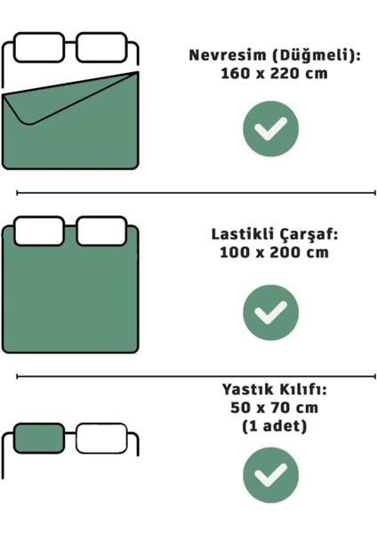 Lastikli Çarşaflı Tek Kişilik Nevresim Takımı Cerf