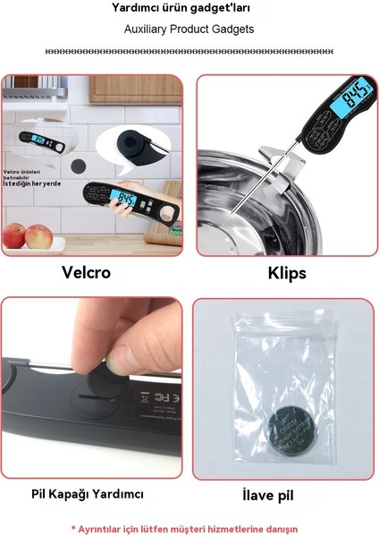 Ev Mutfağı Çok Fonksiyonlu Dijital Ekran Gıda Katlama Termometresi (Yurt Dışından) modelleri