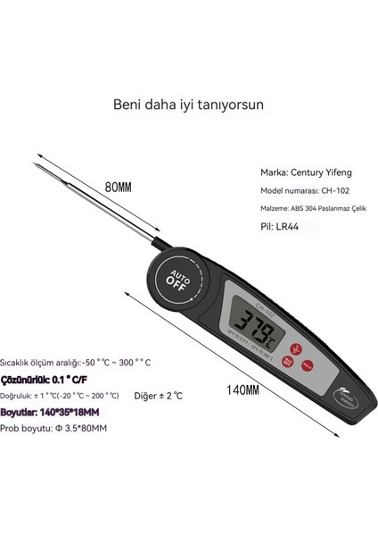 Ev Mutfak Dijital Gıda Süt Sıcaklığı Katlanır Gıda Termometresi (Yurt Dışından) fiyatları