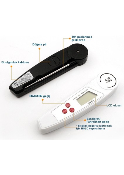 Ev Mutfak Dijital Gıda Süt Sıcaklığı Katlanır Gıda Termometresi (Yurt Dışından) modelleri