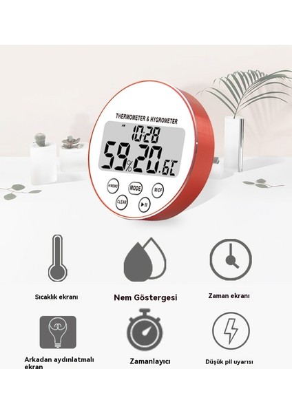 Zaman Yuvarlak Sıcaklık ve Nem Cihazı Iç Dijital Sıcaklık ve Nem Ölçer (Yurt Dışından) indirimleri