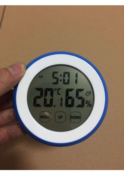 Ev Yuvarlak Dokunmatik Ekran Saat Sıcaklık Nem Ölçer ile (Yurt Dışından)