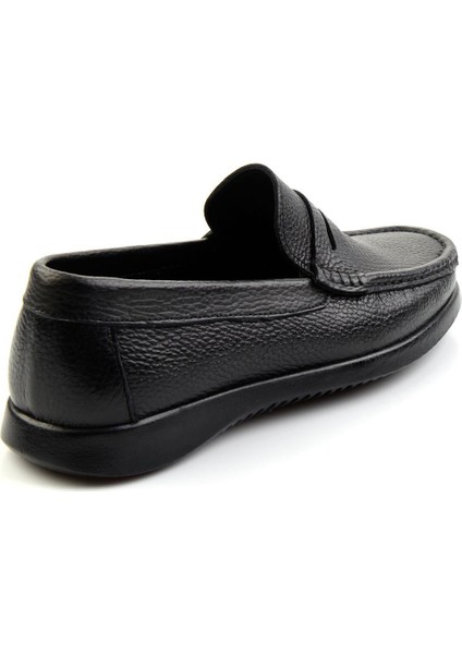 Siyah Leather Erkek Loafer Ayakkabı E01323202040 modelleri