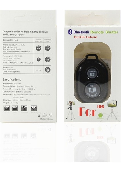 Kablosuz Bluetooth Android Ios Sistemi Telefon Selfie Deklanşör Uzaktan Kumanda (Yurt Dışından) fırsatları
