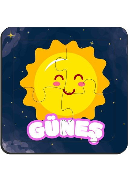 Eğitici & Öğretici Gezegenler Serisi 4 Parça 4 Adet Ahşap Puzzle Yapboz Seti